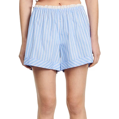 Stitch Gathered Stripe Shorts