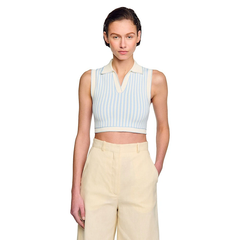 Aussy Striped Crop Top