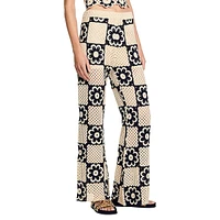 Nadav Checkered Crochet Knit Pants