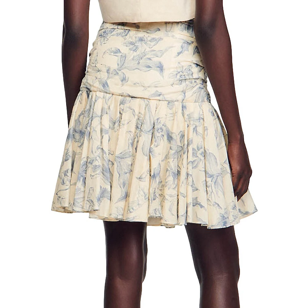 Joseynn Floral Linen-Blend Skirt