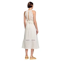 Coralie Linen-Blend Sleeveless Midi Dress