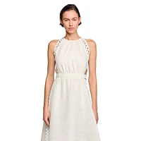 Coralie Linen-Blend Sleeveless Midi Dress