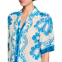 Zahar Floral-Print Camp Shirt