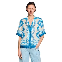 Zahar Floral-Print Camp Shirt