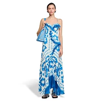 Zarelle Ruffled Print Gown