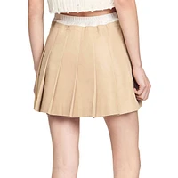 Salome Two-Tone Pleated Skater Skirt