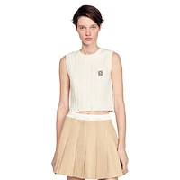 Salome Two-Tone Pleated Skater Skirt