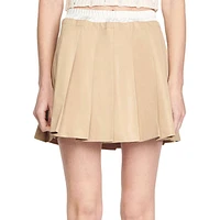 Salome Two-Tone Pleated Skater Skirt