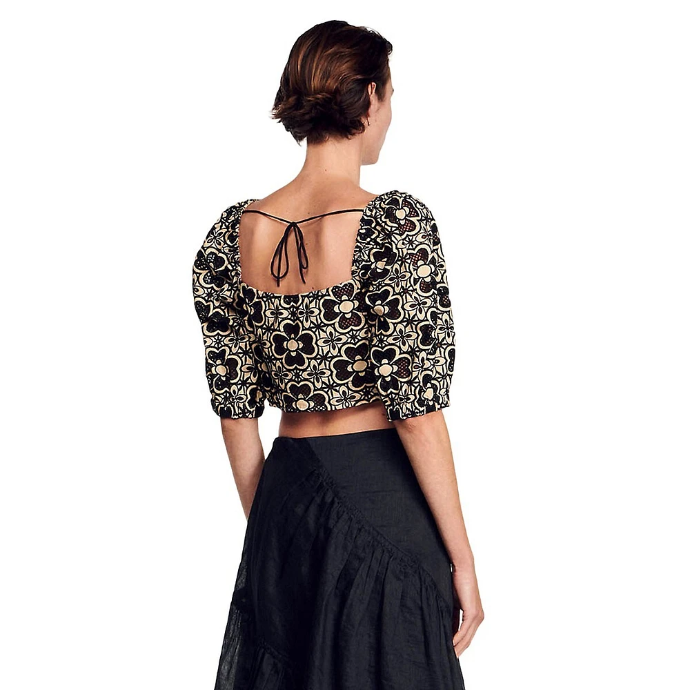 Mathie Embroidered Shrug Top