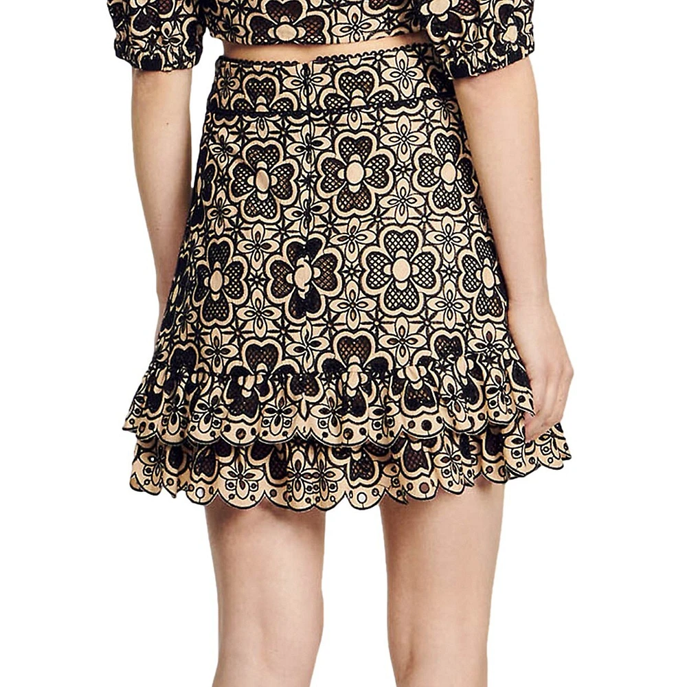 Piniata Mini A-Line Embroidery Skirt