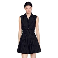 Milena Embellished Knotted Mini Shirt Dress