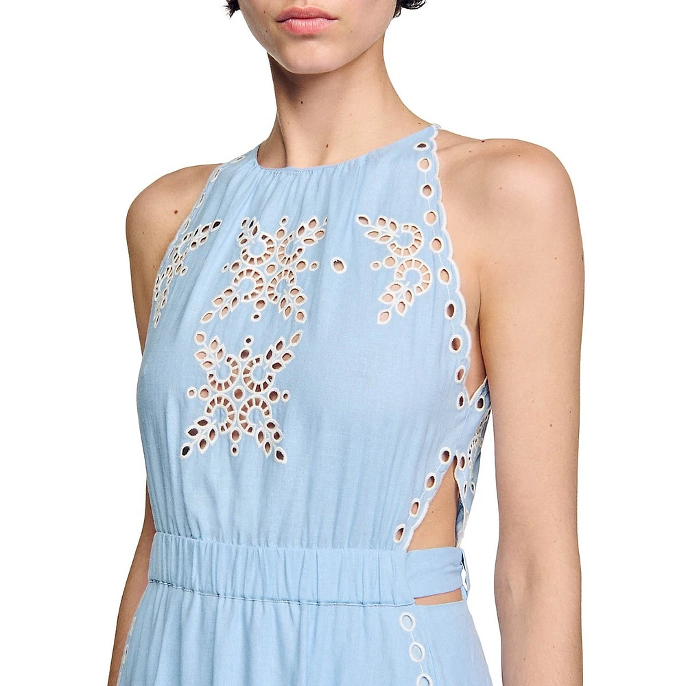 Calypso Sleeveless Eyelet Maxi Dress