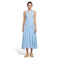 Calypso Sleeveless Eyelet Maxi Dress