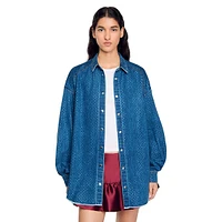 Bluemoon Oversized Embellished Denim Shirt