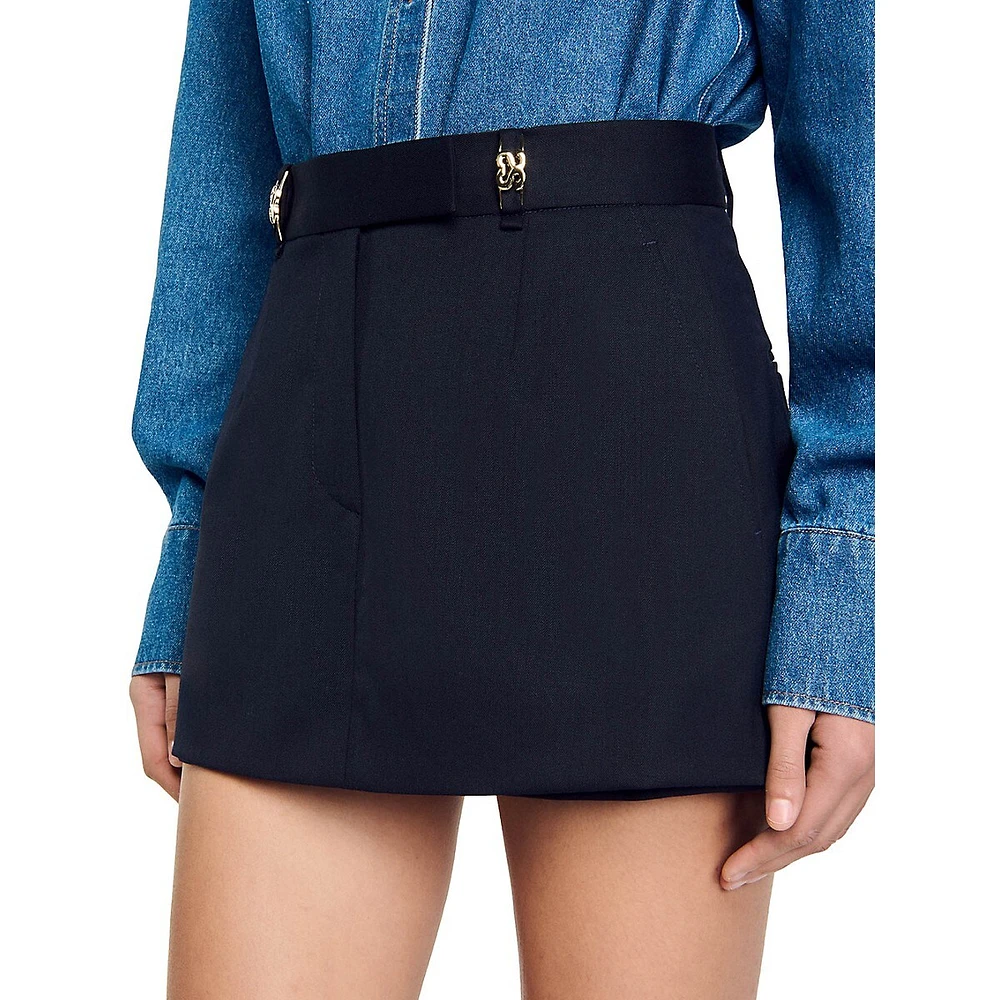 Leo Wool-Blend Skort