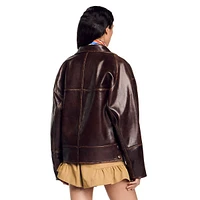 Clem Oversized Leather Jacket