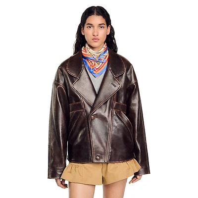 Clem Oversized Leather Jacket