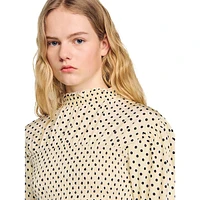 Racine Dotted & Shirred Top