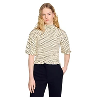 Racine Dotted & Shirred Top