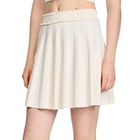 Lol Ruffled Pointelle-Knit Mini Skirt