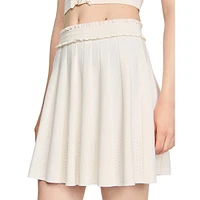 Lol Ruffled Pointelle-Knit Mini Skirt