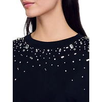 Stellarstrass Tie-Front Embellished Top