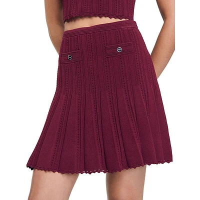 Bonita Pointelle-Knit Skirt