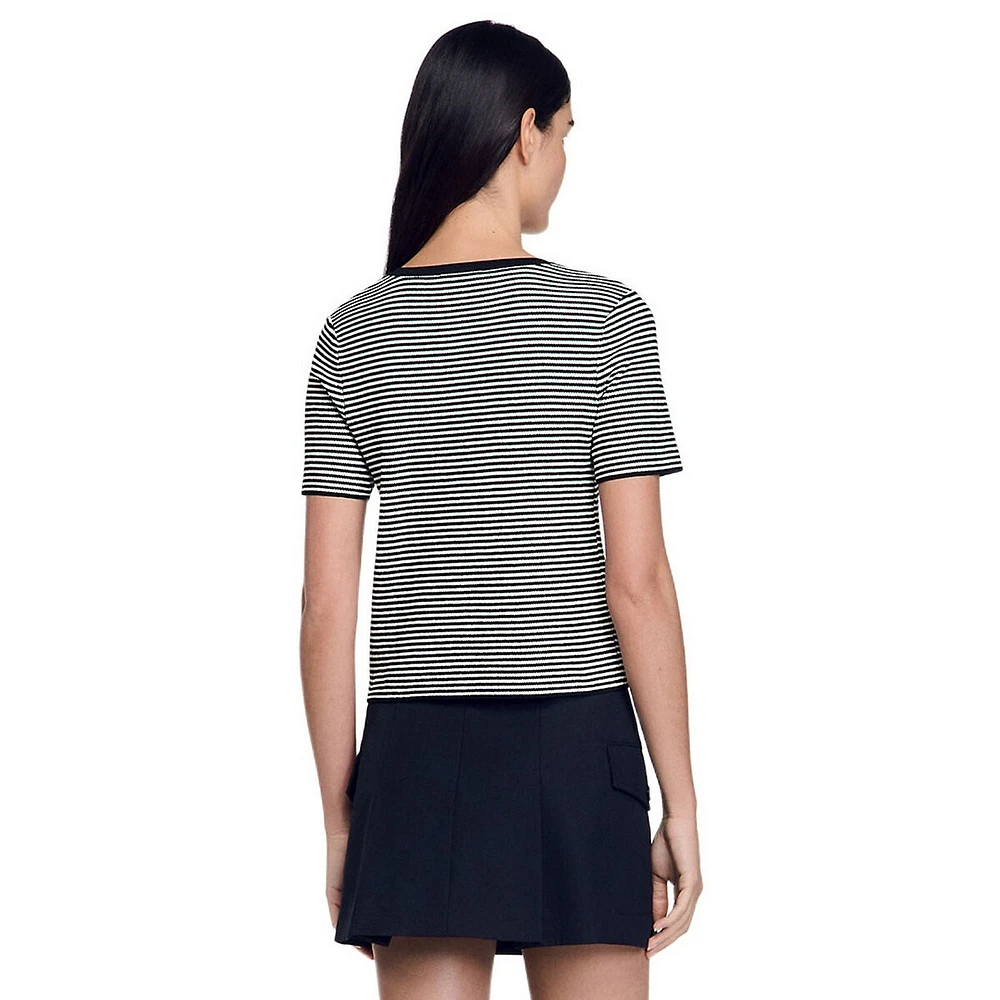 Celeste Short-Sleeve Henley Sweater