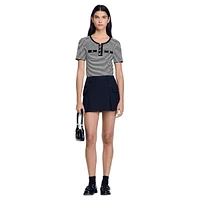 Celeste Short-Sleeve Henley Sweater