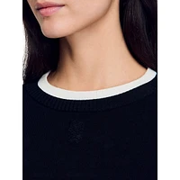 Nimbus Wool-Blend Contrast-Collar Sweater