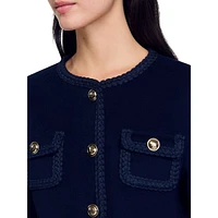 Lavande Braid-Trim Wool Jacket