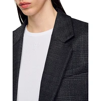 Felicie Oversized Virgin Wool Glen Plaid Blazer