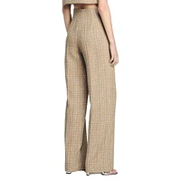 Bardem High-Waist Wide-Leg Tweed Dress Pants