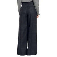 Felix Virgin Wool Plaid Wide-Leg Dress Pants