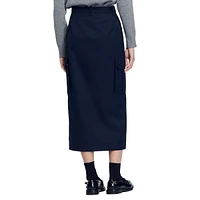 Paolina Wool-Blend Cargo Midi Skirt