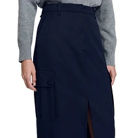 Paolina Wool-Blend Cargo Midi Skirt