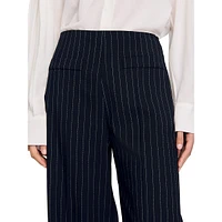 Levallois Pinstriped Wide-Leg Dress Pants