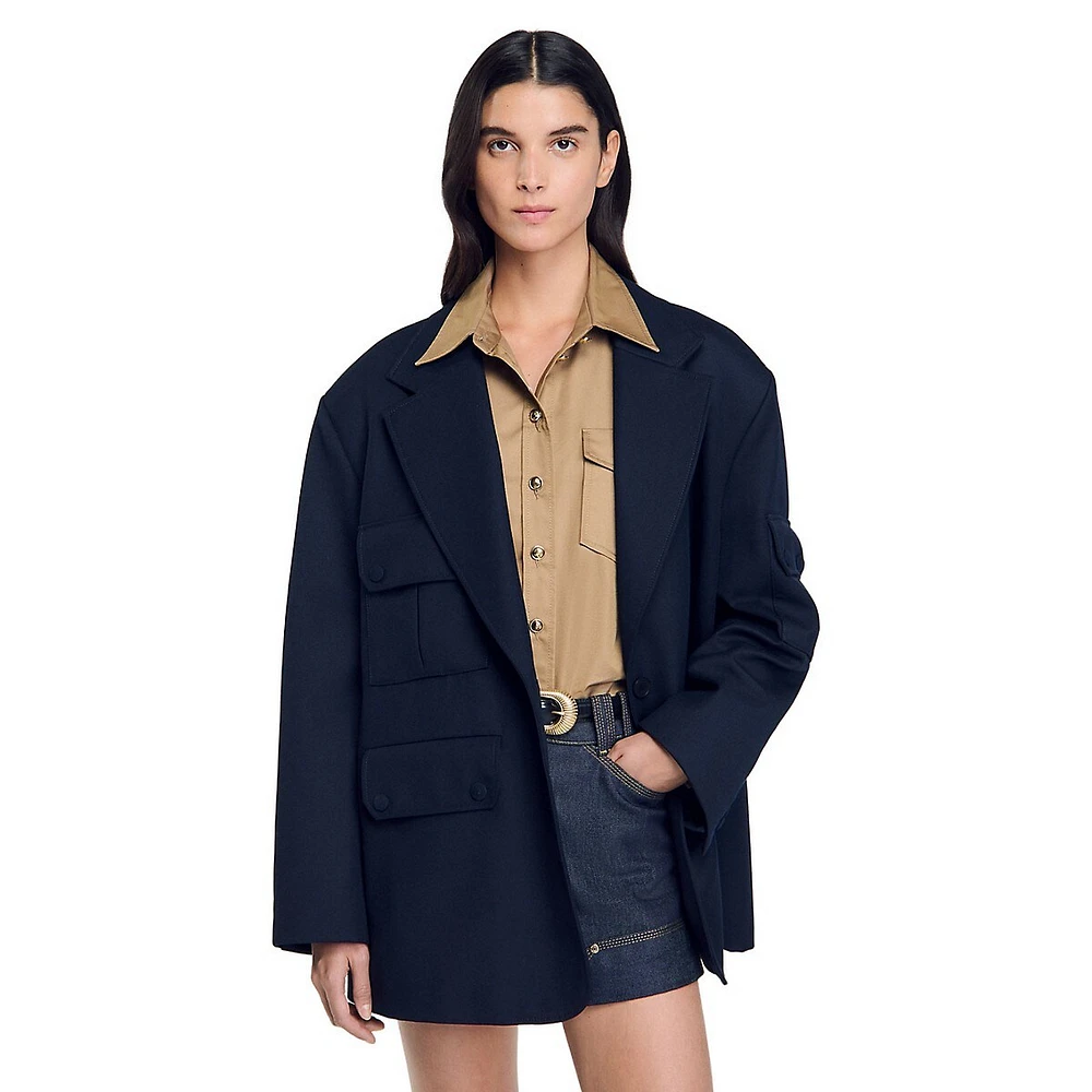 Pablo Oversized Wool-Blend Blazer