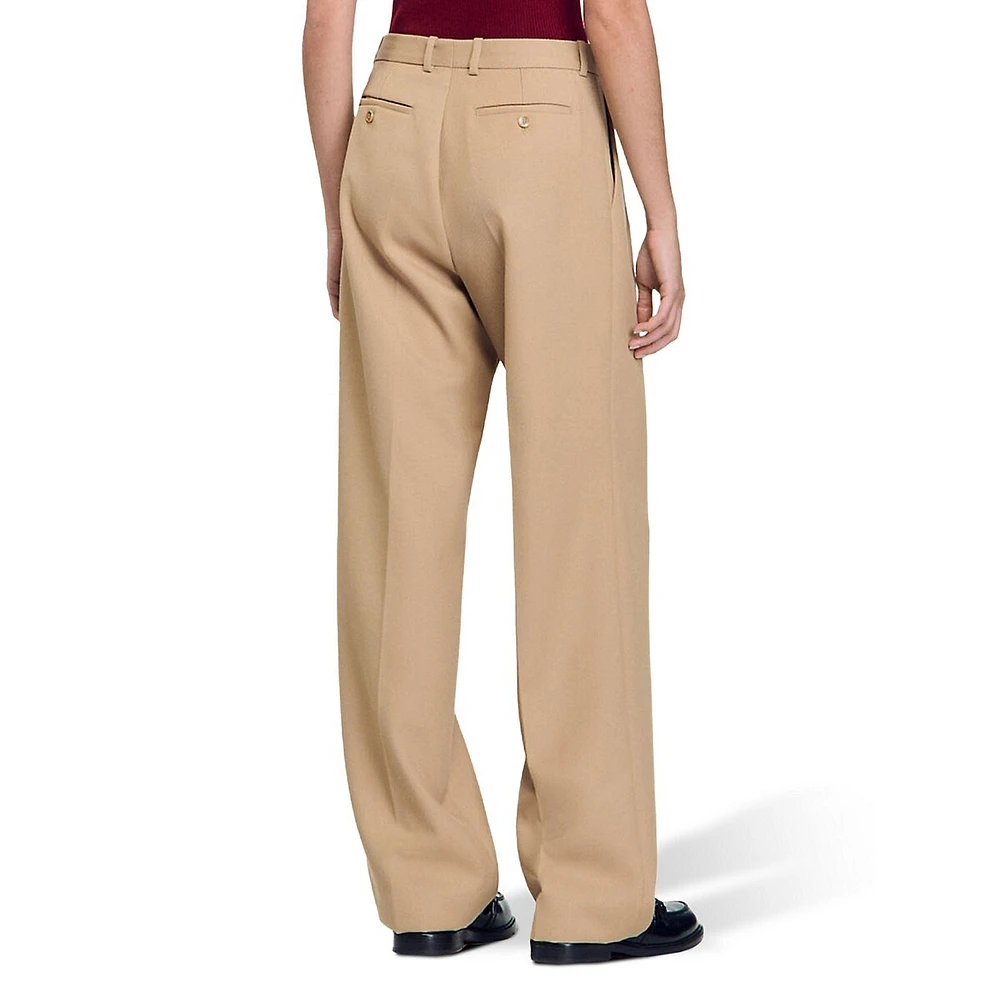 Monny Wool-Blend Wide-Leg Dress Pants