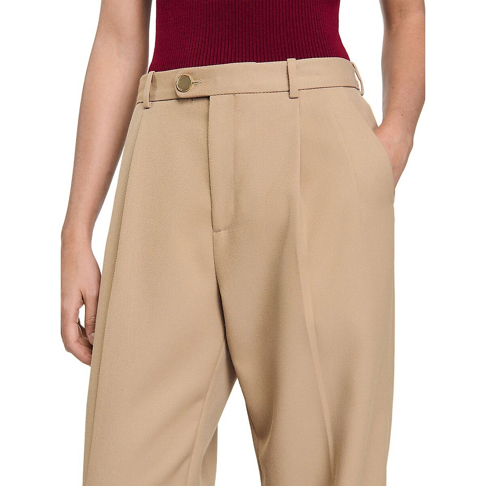 Monny Wool-Blend Wide-Leg Dress Pants