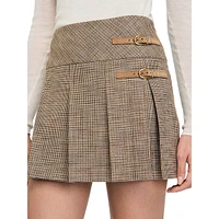 Cary Pleated Buckle Mini Skirt