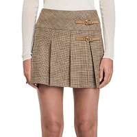 Cary Pleated Buckle Mini Skirt