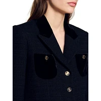 Victoria Velvet & Tweed Cropped Jacket