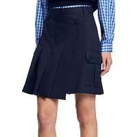 Pavela Wool-Blend Asymmetric Pleated Mini Skirt