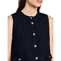 Pippa Sleeveless Tweed Mini Dress