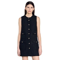 Pippa Sleeveless Tweed Mini Dress