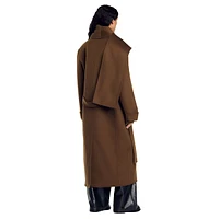 Uma Scarf-Collar Long Wool Coat