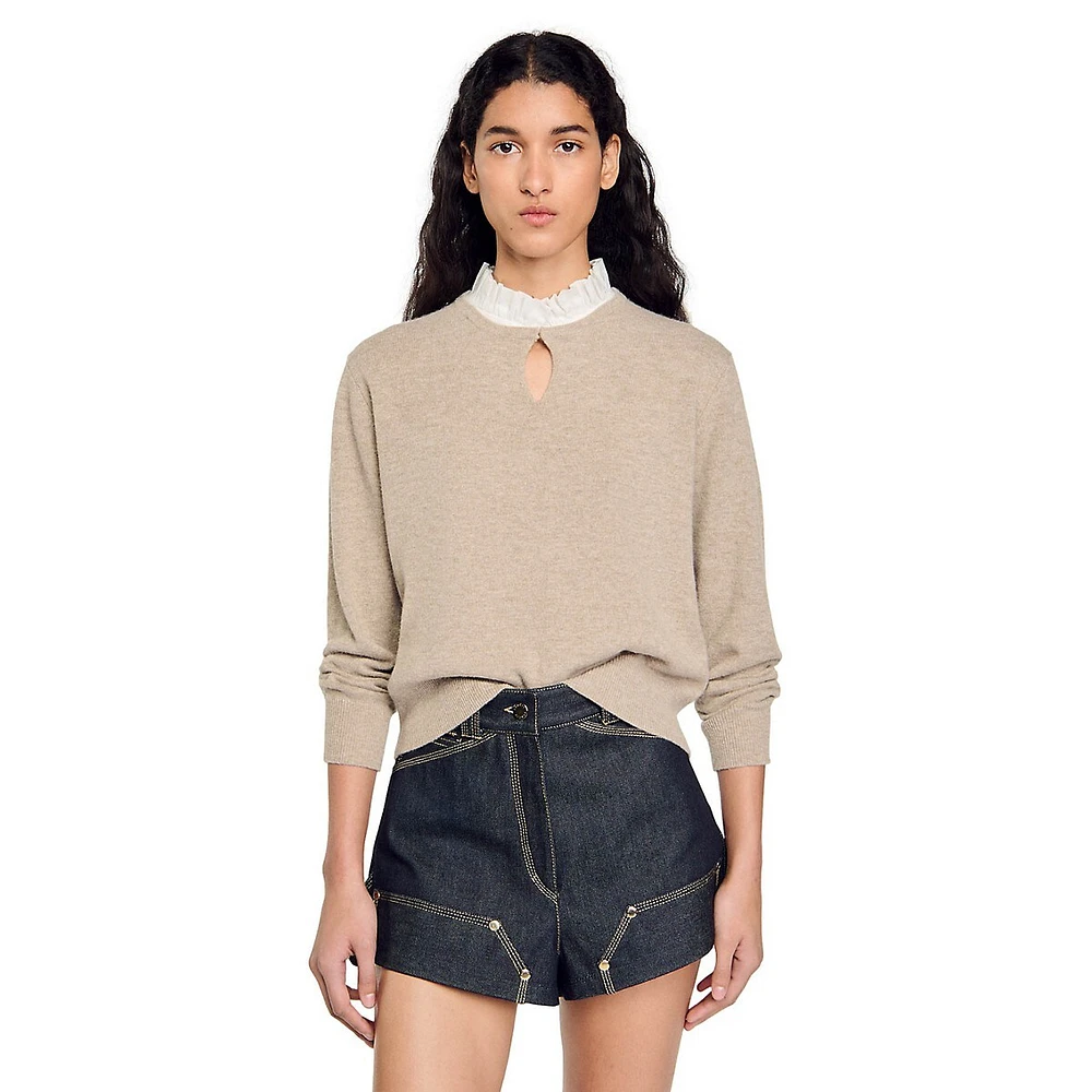 Isaure Ruffled-Collar Wool & Cashmere Sweater