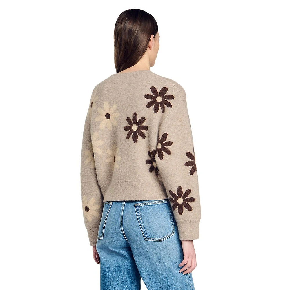 Maguy Wool-Blend Floral Sweater