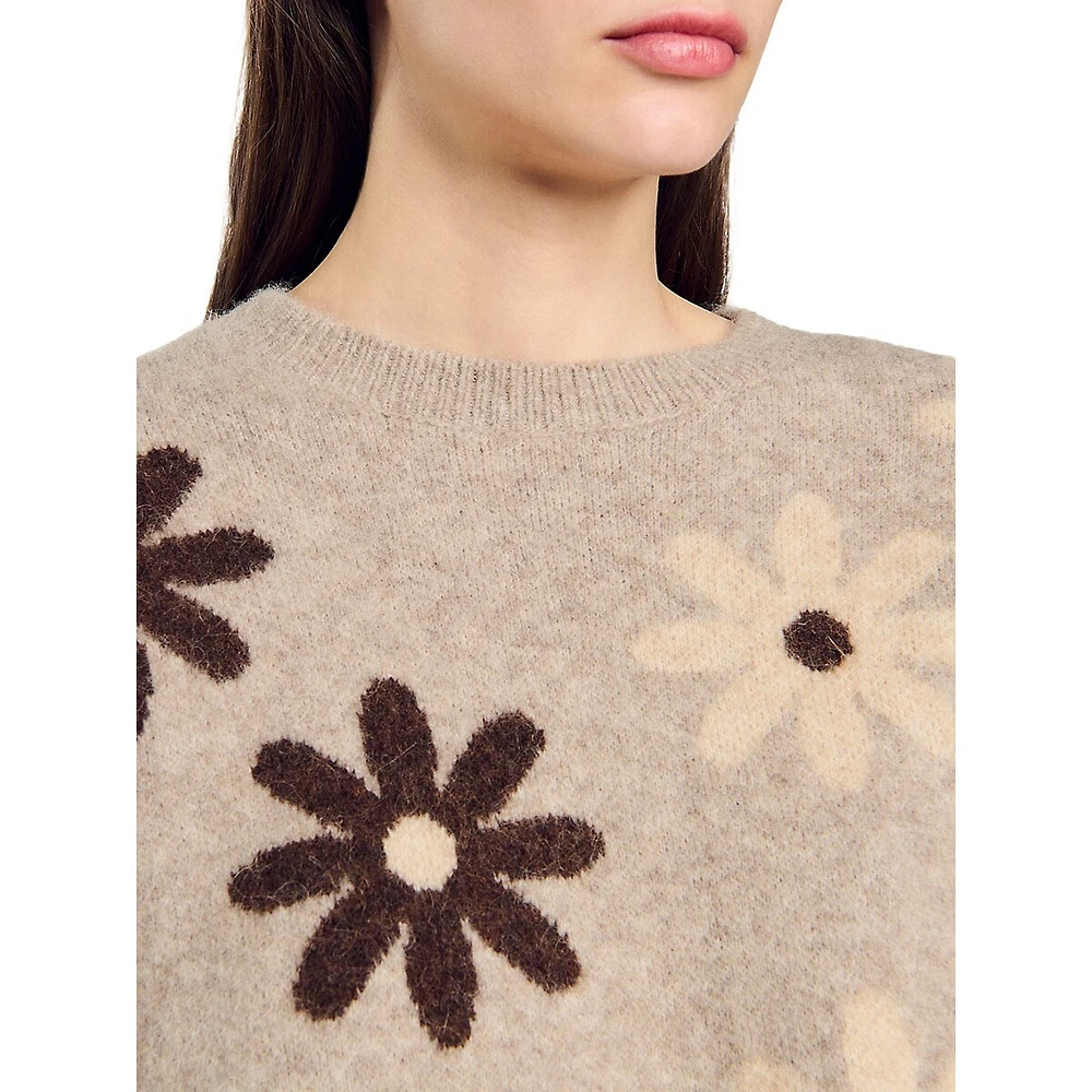 Maguy Wool-Blend Floral Sweater